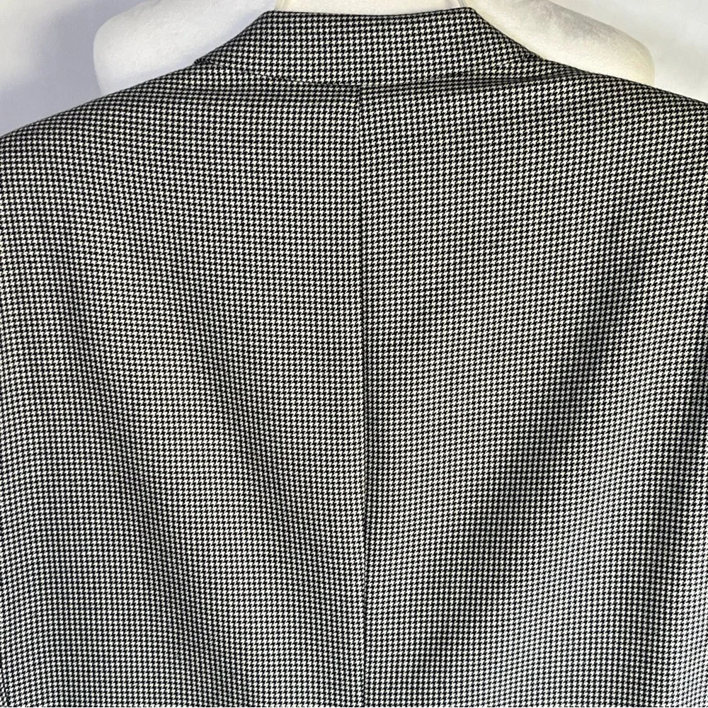 Jack Victor Loretowood Houndstooth Cashmere Blazer Black &‎ White 44L Classic